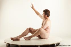 Nude Man White Sitting poses - simple Average Short Brown Sitting poses - ALL Realistic